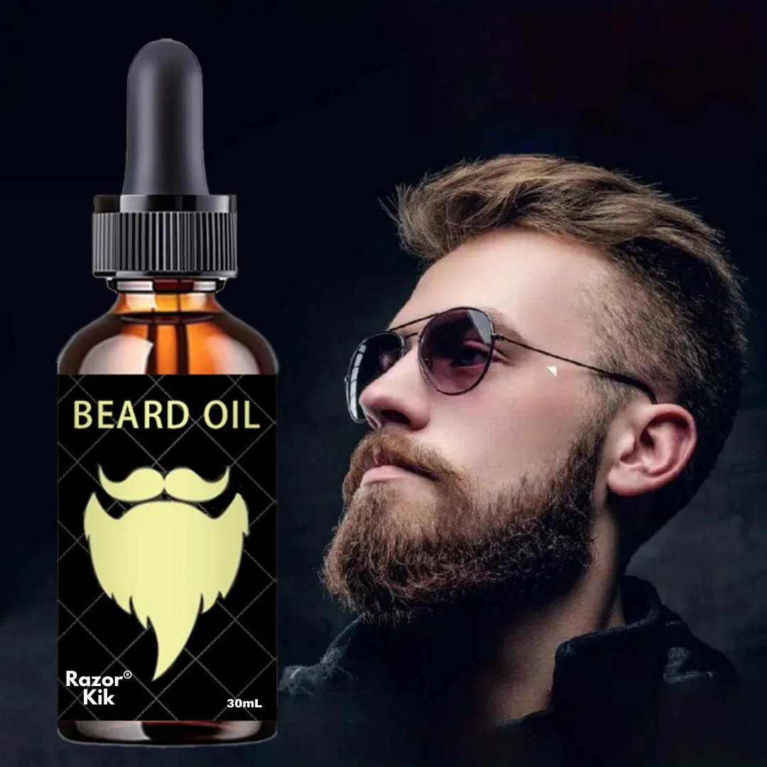 Razor®  Kik | 100% Natural Beard Growth Oil – Fast & Effective