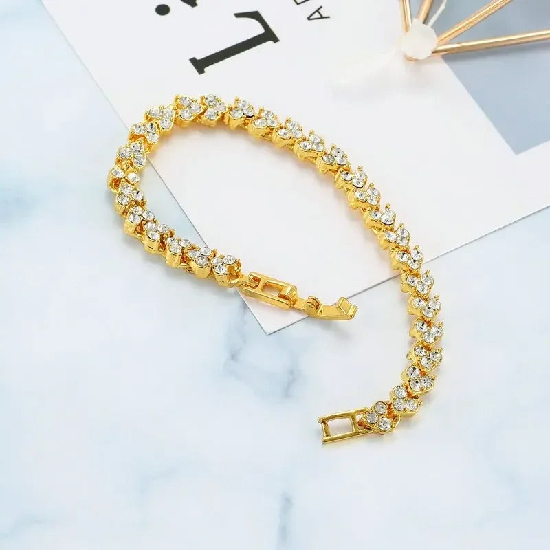 Radiant Roman Heart Crystal Bracelet