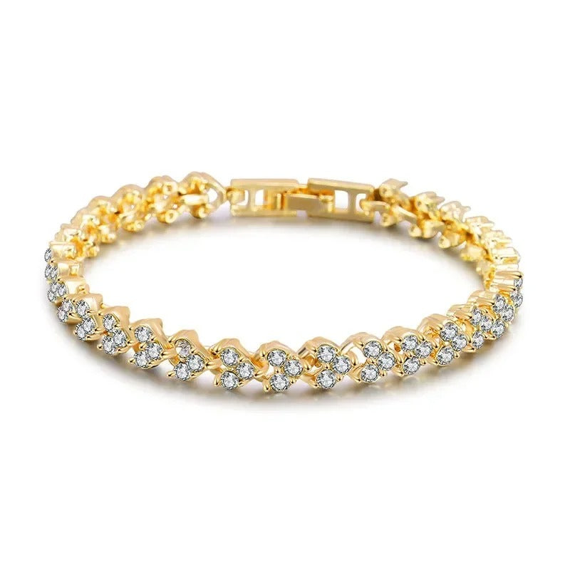 Radiant Roman Heart Crystal Bracelet